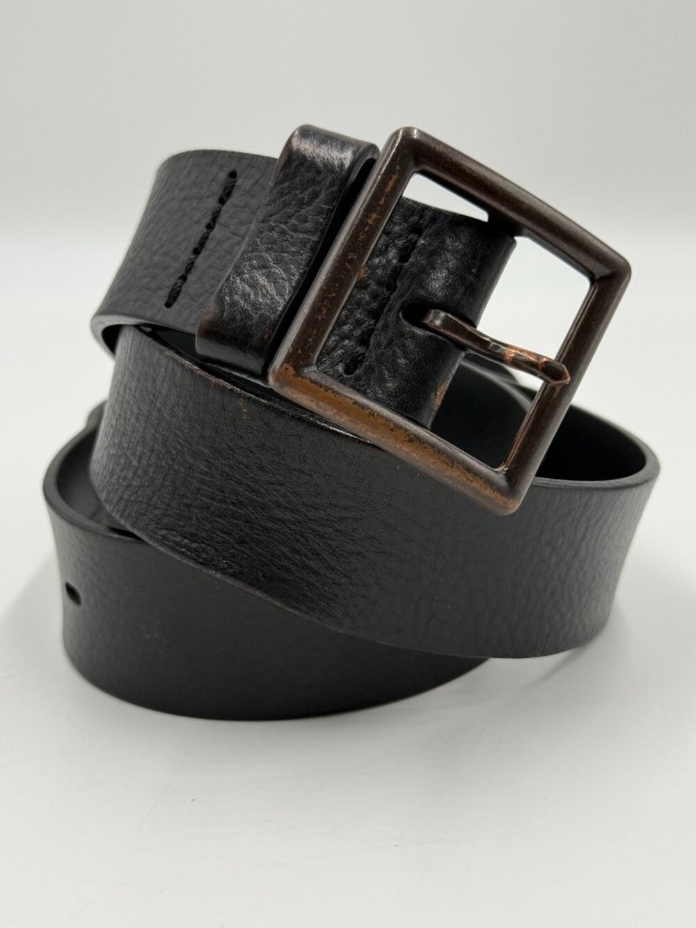 Volpi Concerie Black Genuine Italian Leather Mens Size 34 1 3/8" Wide